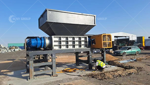 2000kg/h Double Shaft Shredder In Saudi Arabia