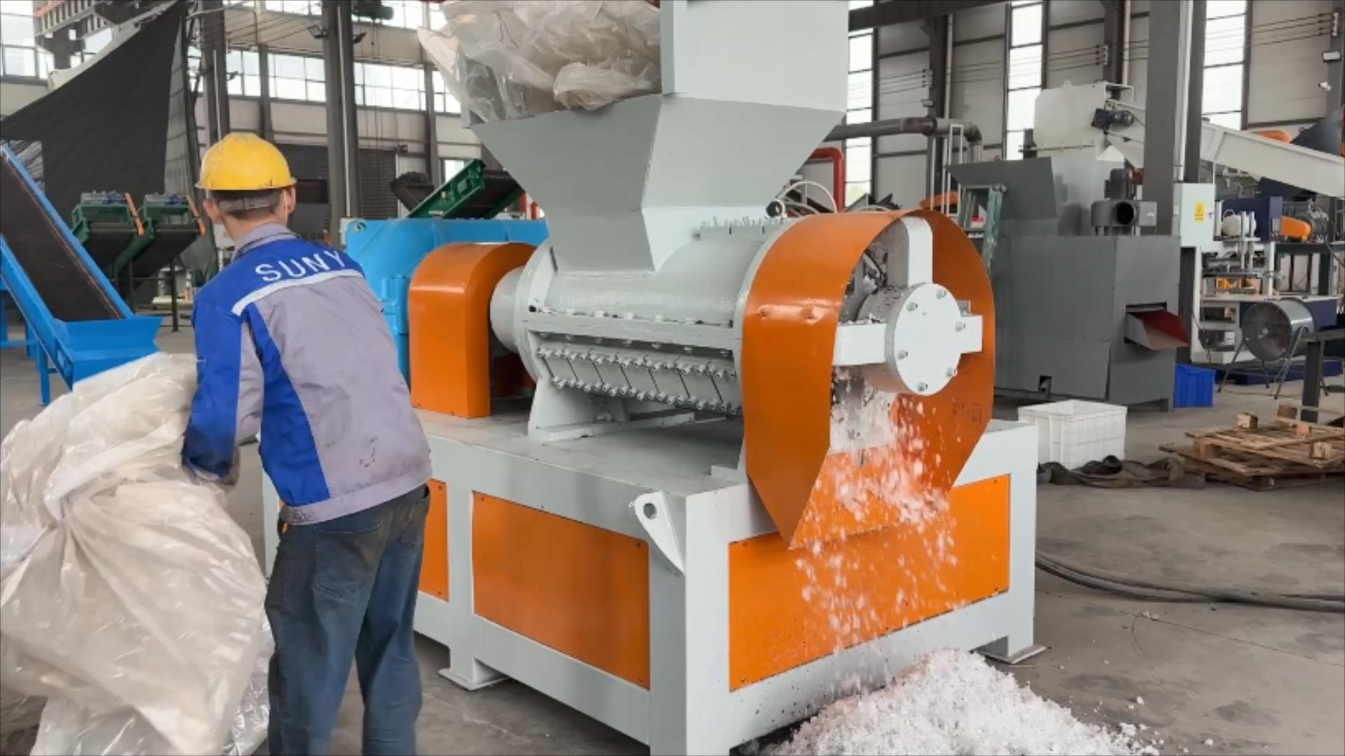 Can PE film be recycled using a soft material shredder?